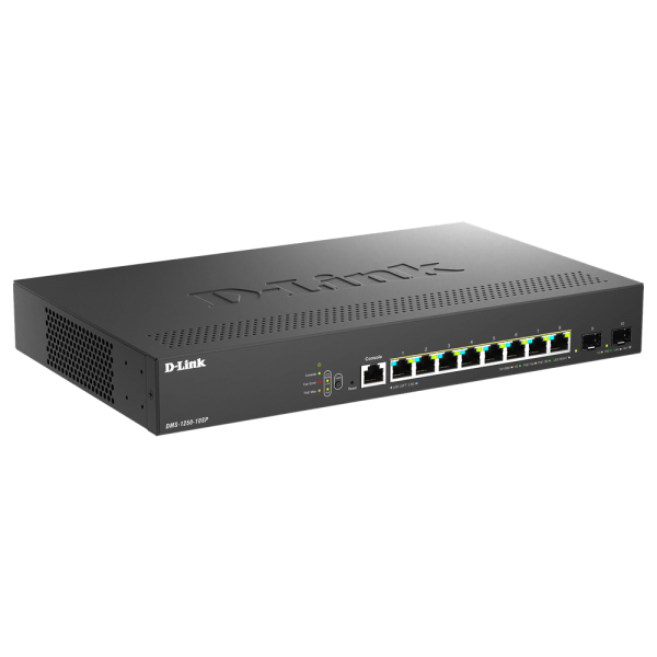 D-Link DMS-1250-10SP Gestito L2/L3 2.5G Ethernet [100/1000/2500] Supporto Power over Ethernet [PoE] Nero (D-Link DMS-1250 8 Ports Manageable Ethernet Switch - 2.5 Gigabit Ethernet, 10 Gigabit Ethernet - 100/1000Base-T, 2.5GBase-T, 10GBase-X)D-link079...