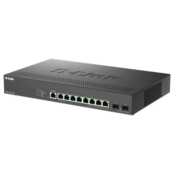 D-Link DMS-1250-10SP Gestito L2/L3 2.5G Ethernet [100/1000/2500] Supporto Power over Ethernet [PoE] Nero (D-Link DMS-1250 8 Ports Manageable Ethernet Switch - 2.5 Gigabit Ethernet, 10 Gigabit Ethernet - 100/1000Base-T, 2.5GBase-T, 10GBase-X)D-link079...