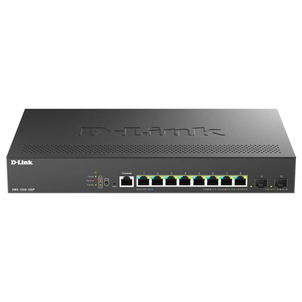 D-Link DMS-1250-10SP Gestito L2/L3 2.5G Ethernet [100/1000/2500] Supporto Power over Ethernet [PoE] Nero (D-Link DMS-1250 8 Ports Manageable Ethernet Switch - 2.5 Gigabit Ethernet, 10 Gigabit Ethernet - 100/1000Base-T, 2.5GBase-T, 10GBase-X)D-link079...