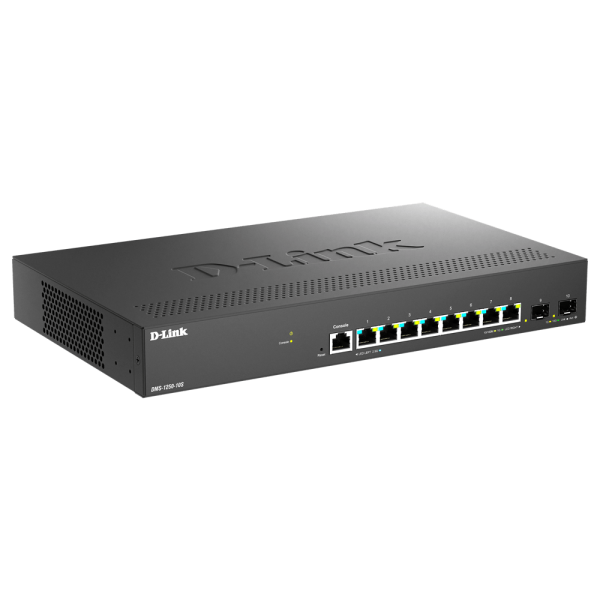 D-Link DMS-1250-10S Gestito L2/L3 2.5G Ethernet [100/1000/2500] Nero (D-Link DMS-1250-10S - Switch - L2+ - smart - 8 x 2.5GBase-T + 2 x 10 Gigabit SFP+ - desktop)D-link0790069473753DMS-1250-10S/B
