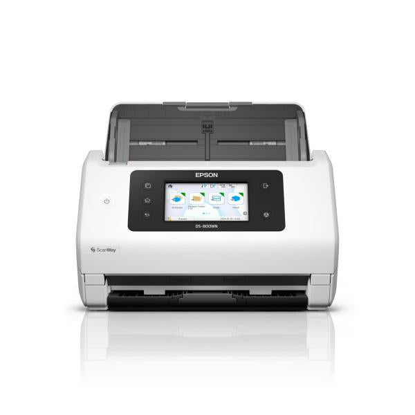 Epson WorkForce DS-800WN Scanner a foglio 600 x 600 DPI A4 Bianco (Epson WorkForce DS-800WN - Document scanner - Duplex - A4/Legal - 600 dpi x 600 dpi - up to 50 ppm [mono] / up to 50 ppm [colour] - ADF [100 sheets] - up to 8000 scans per day - USB 3...