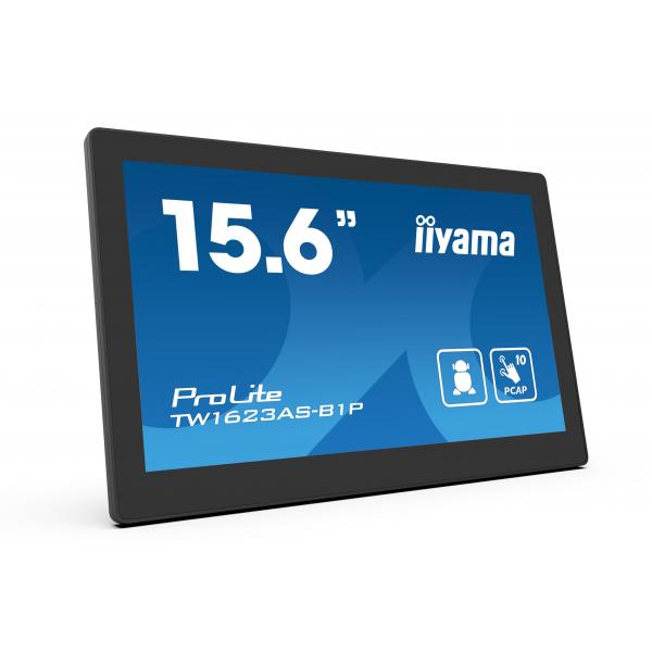 Iiyama TW1623AS-B1P visualizzatore di messaggi Pannello piatto interattivo 39,6 cm [15.6] Wi-Fi 450 cd/m Double Full HD Nero Touch screen Processore integrato Android 24/7 (15,6 Android OS - Warranty: 36M)Iiyama4948570124534TW1623AS-B1P