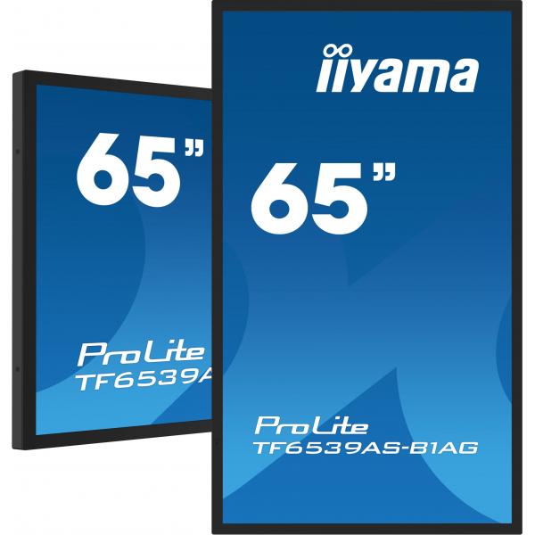Iiyama TF6539AS-B1AG visualizzatore di messaggi Pannello piatto per segnaletica digitale 163,8 cm [64.5] LED 500 cd/m 4K Ultra HD Nero Touch screen Processore integrato Android 24/7 (iiyama TF6539AS-B1AG Signage Display Digital signage flat panel 163...