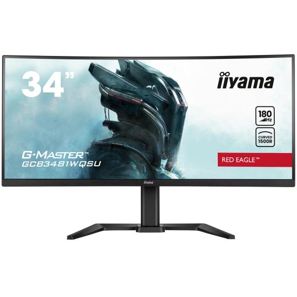 Iiyama G-MASTER GCB3481WQSU-B1 Monitor PC 86,4 cm [34] 3440 x 1440 Pixel UltraWide Quad HD LCD Nero (iiyama G-MASTER Red Eagle GCB3481WQSU-B1 - Monitor a LED - gaming - curvato - 34 - 3440 x 1440 UWQHD @ 180 Hz - VA - 500 cd/m? - 4000:1 - 0.3 ms - 2x...