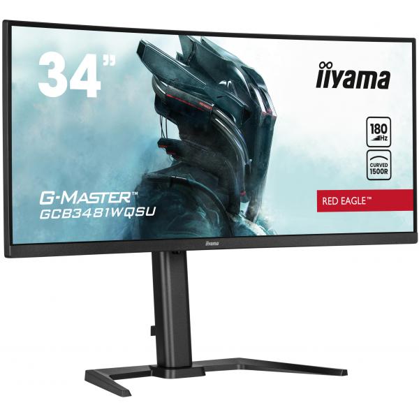 Iiyama G-MASTER GCB3481WQSU-B1 Monitor PC 86,4 cm [34] 3440 x 1440 Pixel UltraWide Quad HD LCD Nero (iiyama G-MASTER Red Eagle GCB3481WQSU-B1 - Monitor a LED - gaming - curvato - 34 - 3440 x 1440 UWQHD @ 180 Hz - VA - 500 cd/m? - 4000:1 - 0.3 ms - 2x...
