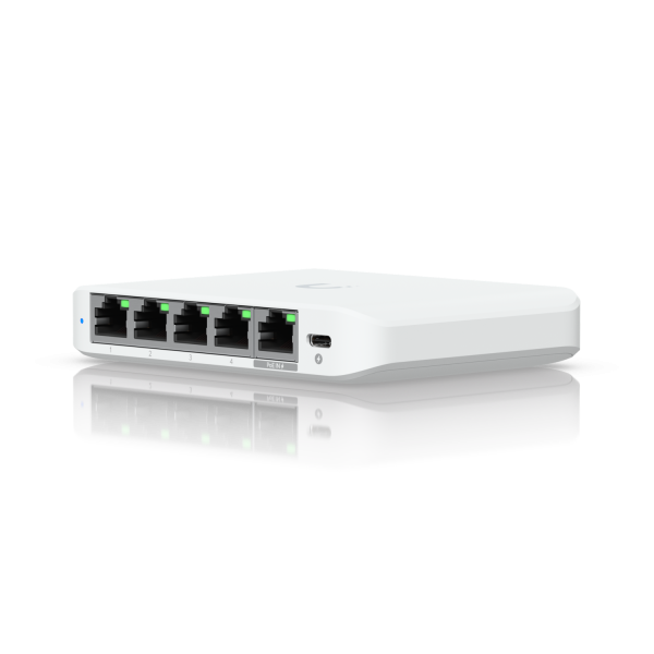 Ubiquiti UniFi Flex Mini 2.5G Gestito 2.5G Ethernet [100/1000/2500] Supporto Power over Ethernet [PoE] Desktop Bianco (Ubiquiti Switch UniFi 5xRJ45 2.5GBit Compact [incl. NT] Powered by 802.3af/at PoE or USB Type C, Fanless)UbiquitiUSW-FLEX-2.5G-5