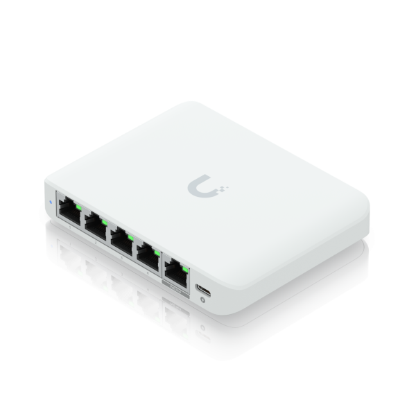 Ubiquiti UniFi Flex Mini 2.5G Gestito 2.5G Ethernet [100/1000/2500] Supporto Power over Ethernet [PoE] Desktop Bianco (Ubiquiti Switch UniFi 5xRJ45 2.5GBit Compact [incl. NT] Powered by 802.3af/at PoE or USB Type C, Fanless)UbiquitiUSW-FLEX-2.5G-5