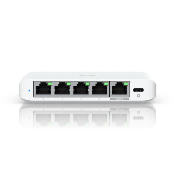 Ubiquiti UniFi Flex Mini 2.5G Gestito 2.5G Ethernet [100/1000/2500] Supporto Power over Ethernet [PoE] Desktop Bianco (Ubiquiti Switch UniFi 5xRJ45 2.5GBit Compact [incl. NT] Powered by 802.3af/at PoE or USB Type C, Fanless)UbiquitiUSW-FLEX-2.5G-5