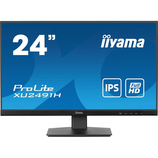 Iiyama ProLite XU2491H-B1 Monitor PC 60,5 cm [23.8] 1920 x 1080 Pixel Full HD LED Nero (iiyama ProLite XU2491H-B1 - Monitor a LED - 24 [23.8 visualizzabile] - 1920 x 1080 Full HD [1080p] @ 100 Hz - IPS - 300 cd/m? - 1300:1 - 0.5 ms - HDMI, DisplayPor...