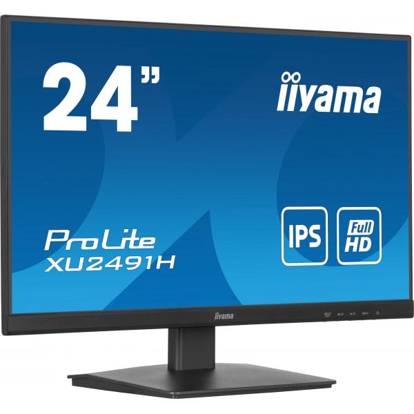 Iiyama ProLite XU2491H-B1 Monitor PC 60,5 cm [23.8] 1920 x 1080 Pixel Full HD LED Nero (iiyama ProLite XU2491H-B1 - Monitor a LED - 24 [23.8 visualizzabile] - 1920 x 1080 Full HD [1080p] @ 100 Hz - IPS - 300 cd/m? - 1300:1 - 0.5 ms - HDMI, DisplayPor...