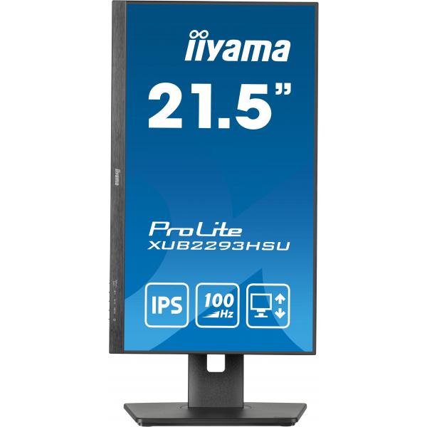 Iiyama ProLite XUB2293HSU-B7 Monitor PC 54,6 cm [21.5] 1920 x 1080 Pixel Full HD LED Nero (iiyama PROLITE XUB2293HSU-B7 22 inch IPS Monitor, Full HD, 1ms, USB Hub, HDMI, DisplayPort, Freesync, 100Hz, Speakers, Black, Internal PSU, VESA, Height Adjust...