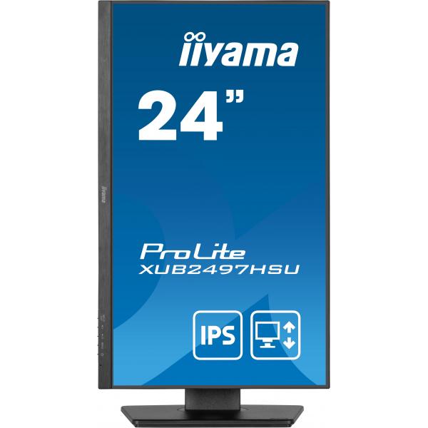 Iiyama XUB2497HSU-B2 Monitor PC 60,5 cm [23.8] 1920 x 1080 Pixel Full HD LED Nero (iiyama ProLite XUB2497HSU-B2 - Monitor a LED - 24 - 1920 x 1080 Full HD [1080p] @ 100 Hz - IPS - 250 cd/m? - 1300:1 - 1 ms - HDMI, DisplayPort - altoparlanti - nero op...
