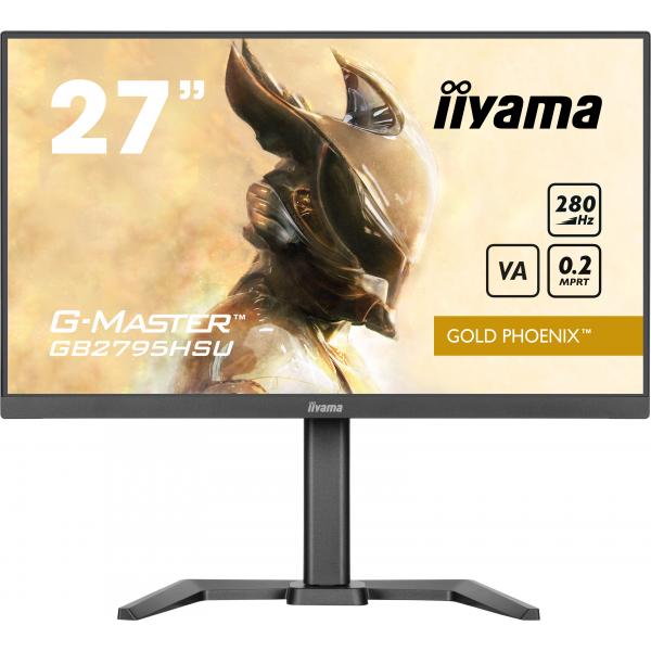 Iiyama GB2795HSU-B1 Monitor PC 68,6 cm [27] 1920 x 1080 Pixel Full HD LED Nero (iiyama G-MASTER GB2795HSU-B1 27 inch Monitor, Full HD, 0.2ms, HDMI, DisplayPort, HDCP, USB Hubx4, Freesync, 280Hz, Speakers, Black, Internal PSU, Height Adjust, Pivot, VE...