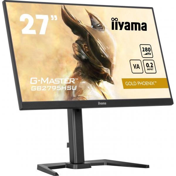 Iiyama GB2795HSU-B1 Monitor PC 68,6 cm [27] 1920 x 1080 Pixel Full HD LED Nero (iiyama G-MASTER GB2795HSU-B1 27 inch Monitor, Full HD, 0.2ms, HDMI, DisplayPort, HDCP, USB Hubx4, Freesync, 280Hz, Speakers, Black, Internal PSU, Height Adjust, Pivot, VE...
