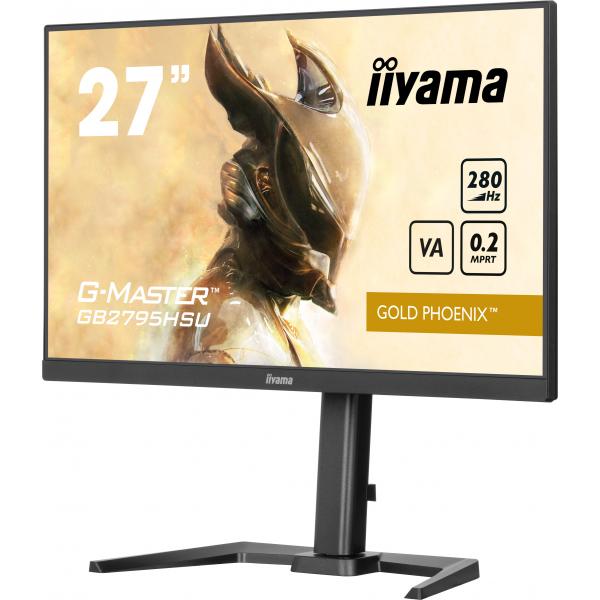 Iiyama GB2795HSU-B1 Monitor PC 68,6 cm [27] 1920 x 1080 Pixel Full HD LED Nero (iiyama G-MASTER GB2795HSU-B1 27 inch Monitor, Full HD, 0.2ms, HDMI, DisplayPort, HDCP, USB Hubx4, Freesync, 280Hz, Speakers, Black, Internal PSU, Height Adjust, Pivot, VE...