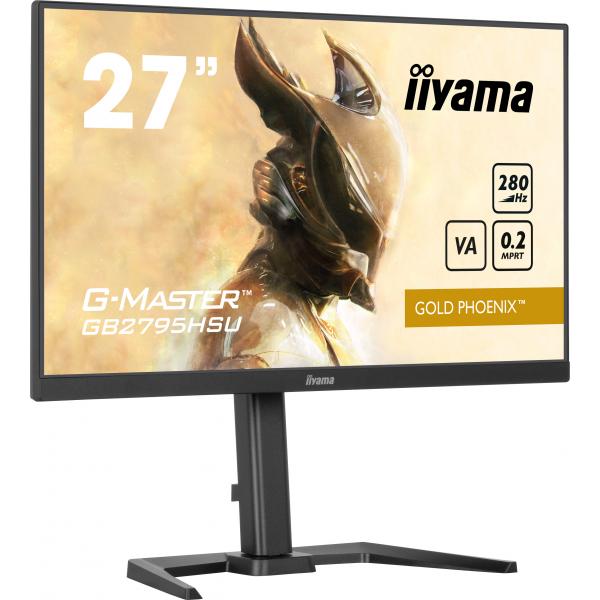 Iiyama GB2795HSU-B1 Monitor PC 68,6 cm [27] 1920 x 1080 Pixel Full HD LED Nero (iiyama G-MASTER GB2795HSU-B1 27 inch Monitor, Full HD, 0.2ms, HDMI, DisplayPort, HDCP, USB Hubx4, Freesync, 280Hz, Speakers, Black, Internal PSU, Height Adjust, Pivot, VE...