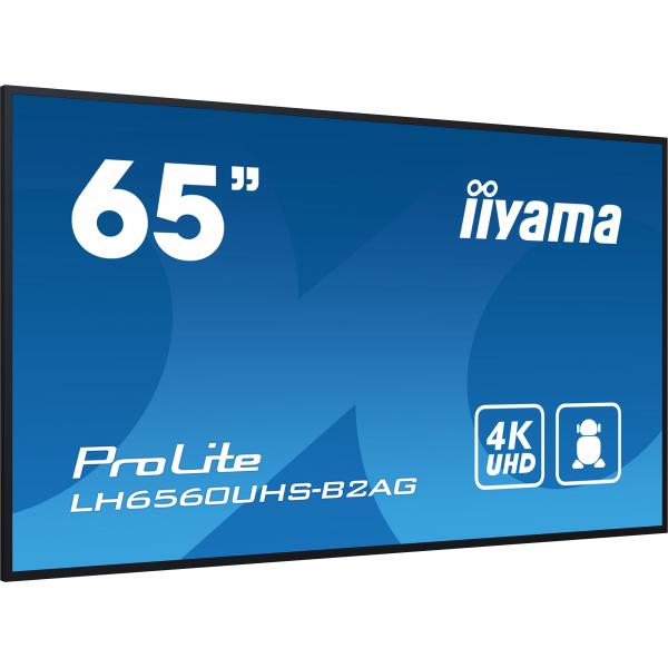 Iiyama LH6560UHS-B2AG visualizzatore di messaggi Pannello A digitale 163,8 cm [64.5] LED Wi-Fi 500 cd/m 4K Ultra HD Nero Processore integrato Android 11 24/7 (iiyama ProLite LH6560UHS-B2AG - 65 Categoria diagonale [64.5 visualizzabile] Display LCD re...