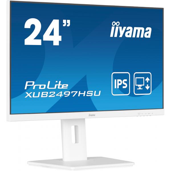 Iiyama ProLite XUB2497HSU-W2 Monitor PC 60,5 cm [23.8] 1920 x 1080 Pixel Full HD LED Bianco (24 ProLite XUB2497HSU-W2 Monitor - 24 White IPS Monitor Full HD Height Adjustable DisplayPort HDMI and USB)Iiyama4948570125074XUB2497HSU-W2