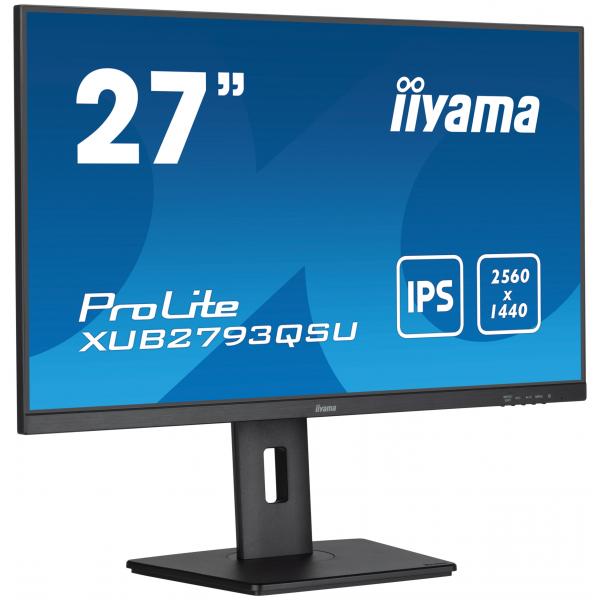 Iiyama XUB2793QSU-B7 Monitor PC 68,6 cm [27] 2560 x 1440 Pixel Quad HD LED Nero (iiyama ProLite XUB2793QSU-B7 - Monitor a LED - 27 - 2560 x 1440 QHD @ 100 Hz - IPS - 300 cd/m? - 1300:1 - 1 ms - HDMI, DisplayPort - altoparlanti - nero, opaco)Iiyama494...