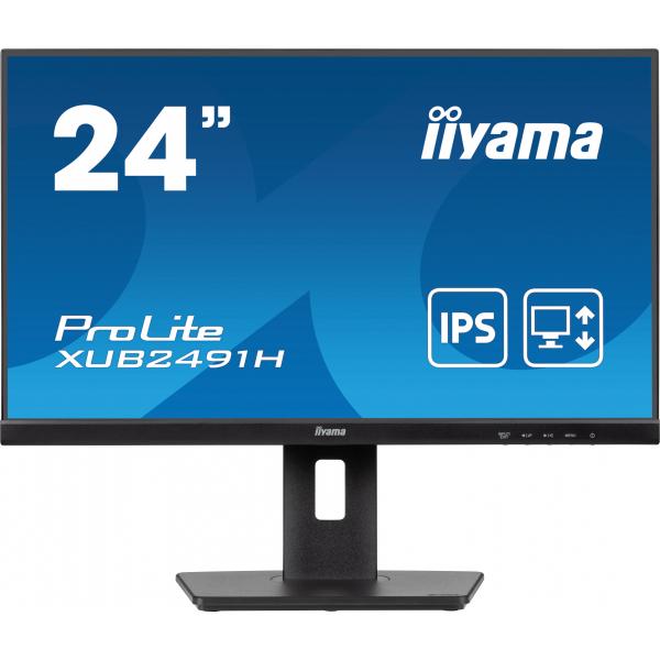 Iiyama ProLite XUB2491H-B1 Monitor PC 60,5 cm [23.8] 1920 x 1080 Pixel Full HD LED Nero (iiyama ProLite XUB2491H-B1 - Monitor a LED - 24 [23.8 visualizzabile] - 1920 x 1080 Full HD [1080p] @ 100 Hz - IPS - 300 cd/m - 1300:1 - 0.5 ms - HDMI, DisplayPo...