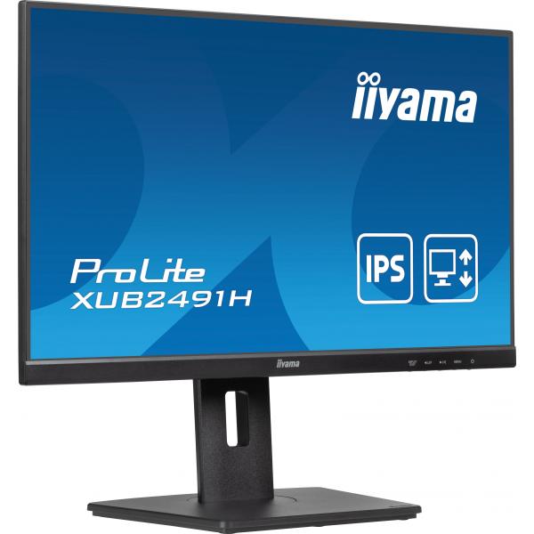 Iiyama ProLite XUB2491H-B1 Monitor PC 60,5 cm [23.8] 1920 x 1080 Pixel Full HD LED Nero (iiyama ProLite XUB2491H-B1 - Monitor a LED - 24 [23.8 visualizzabile] - 1920 x 1080 Full HD [1080p] @ 100 Hz - IPS - 300 cd/m - 1300:1 - 0.5 ms - HDMI, DisplayPo...