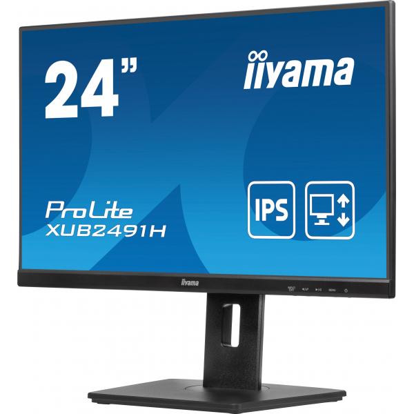 Iiyama ProLite XUB2491H-B1 Monitor PC 60,5 cm [23.8] 1920 x 1080 Pixel Full HD LED Nero (iiyama ProLite XUB2491H-B1 - Monitor a LED - 24 [23.8 visualizzabile] - 1920 x 1080 Full HD [1080p] @ 100 Hz - IPS - 300 cd/m? - 1300:1 - 0.5 ms - HDMI, DisplayP...