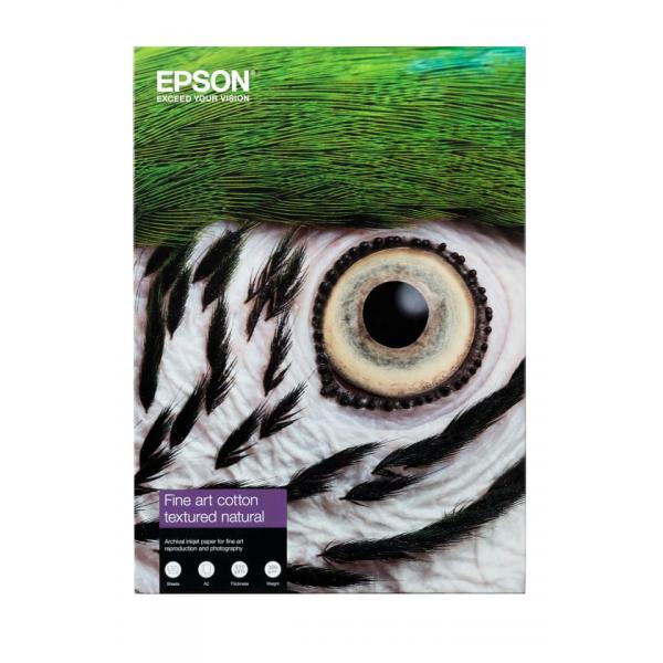 Epson C13S450281NQ carta inkjet A4 [210x297 mm] Finitura testurizzata 25 fogli Multicolore (FINE ART COTTON T NAT II-A4 25S 300)EpsonC13S450281NQ