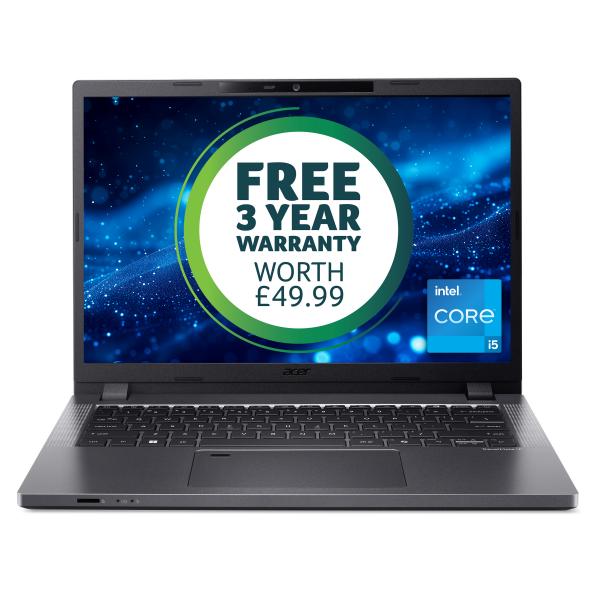 Acer TravelMate P2 TMP214-55-G2-TCO-589A Intel Core i5 i5-1335U Computer portatile 35,6 cm [14] WUXGA 8 GB DDR5-SDRAM 256 GB SSD Wi-Fi 6E [802.11ax] Windows 11 Pro Grigio (Acer TravelMate P2 14 TMP214-55-G2-TCO - 180-degree hinge design - Intel Core ...