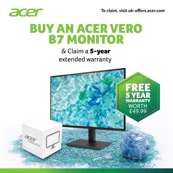 Acer Vero B7 VERO B247YGBMIPRZX IPS 120H HDMI/DP Monitor PC 60,5 cm [23.8] 1920 x 1080 Pixel Full HD Nero (VERO B247YGBMIPRZX IPS 120H HDMI/DP)Acer4711474259349UM.QB7EE.G14