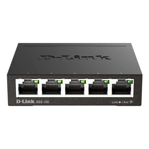 D-Link DGS-105 Non gestito L2 Gigabit Ethernet [10/100/1000] Nero (D-Link Switch DGS-105 5xGBit Unmanaged)D-linkDGS-105/E