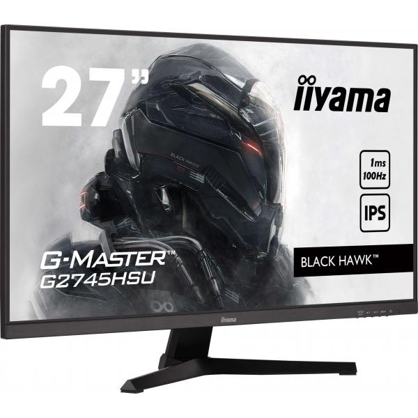 Iiyama G-MASTER G2745HSU-B2 LED display 68,6 cm [27] 1920 x 1080 Pixel Full HD Nero (27 G-MASTER G2745HSU-B2 - 27 G2745HSU Black Hawk with IPS Panel Technology and 1ms MPRT)Iiyama4948570124725G2745HSU-B2