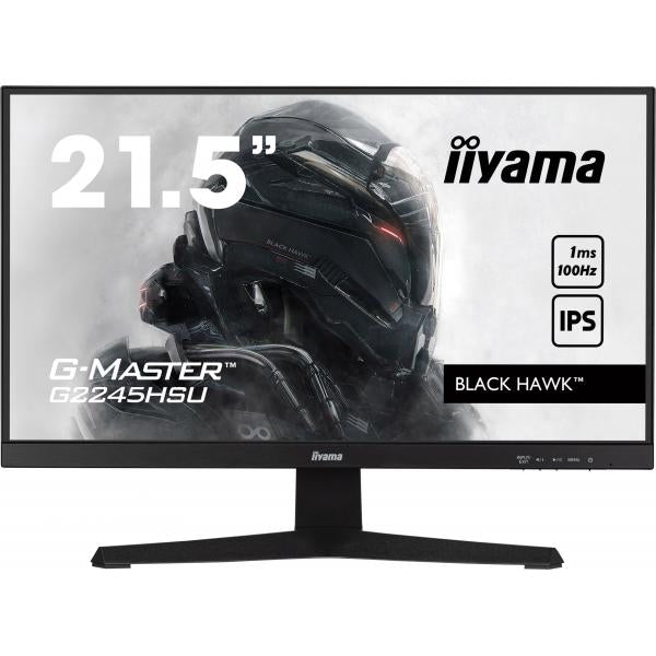 Iiyama G-MASTER G2245HSU-B2 Monitor PC 54,6 cm [21.5] 1920 x 1080 Pixel Full HD LED Nero (iiyama G-MASTER G2245HSU-B2 22 inch IPS Gaming Monitor, Full HD, 1ms, HDMI, DisplayPort, USB Hub, Freesync, 100Hz, Speakers, Black, Internal PSU, VESA)Iiyama494...