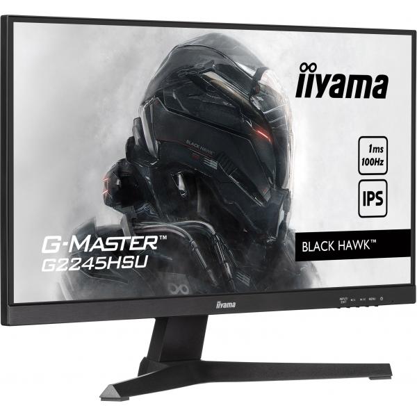 Iiyama G-MASTER G2245HSU-B2 Monitor PC 54,6 cm [21.5] 1920 x 1080 Pixel Full HD LED Nero (iiyama G-MASTER G2245HSU-B2 22 inch IPS Gaming Monitor, Full HD, 1ms, HDMI, DisplayPort, USB Hub, Freesync, 100Hz, Speakers, Black, Internal PSU, VESA)Iiyama494...
