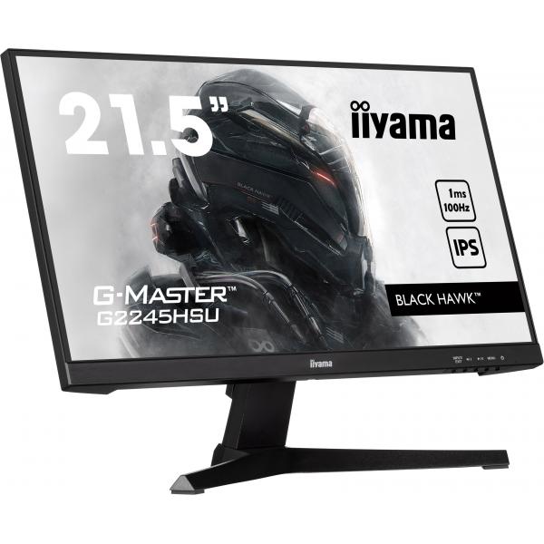 Iiyama G-MASTER G2245HSU-B2 Monitor PC 54,6 cm [21.5] 1920 x 1080 Pixel Full HD LED Nero (iiyama G-MASTER G2245HSU-B2 22 inch IPS Gaming Monitor, Full HD, 1ms, HDMI, DisplayPort, USB Hub, Freesync, 100Hz, Speakers, Black, Internal PSU, VESA)Iiyama494...