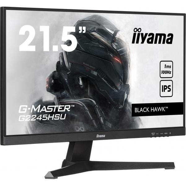 Iiyama G-MASTER G2245HSU-B2 Monitor PC 54,6 cm [21.5] 1920 x 1080 Pixel Full HD LED Nero (iiyama G-MASTER G2245HSU-B2 22 inch IPS Gaming Monitor, Full HD, 1ms, HDMI, DisplayPort, USB Hub, Freesync, 100Hz, Speakers, Black, Internal PSU, VESA)Iiyama494...