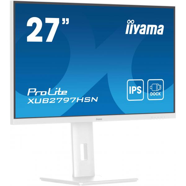 Iiyama ProLite XUB2797HSN-W2 Monitor PC 68,6 cm [27] 1920 x 1080 Pixel Full HD LED Bianco (27 ProLite XUB2797HSN-W2 - 27 IPS technology panel with USB-C dock and RJ45 [LAN])Iiyama4948570124992XUB2797HSN-W2