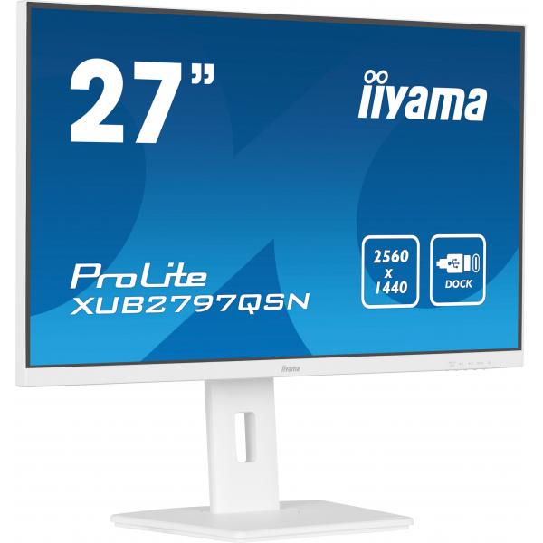 Iiyama G-MASTER XUB2797QSN-W2 Monitor PC 68,6 cm [27] 2560 x 1440 Pixel Quad HD LED Bianco (27 ProLite XUB2797QSN-W2 - 27 QHD IPS technology panel with USB-C dock and RJ45 [LAN])Iiyama4948570125036XUB2797QSN-W2
