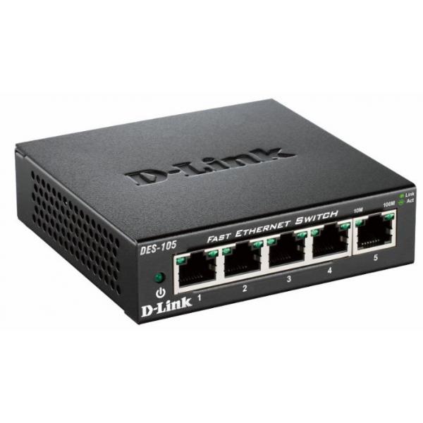 D-Link DES-105 Non gestito Nero (5-PORT 10/100 DESKTOP SWITCH - IN)D-linkDES-105/B