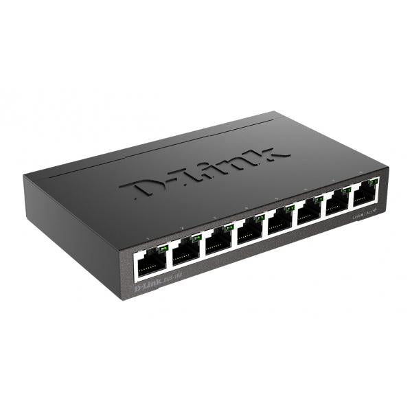 D-Link DGS-108 Non gestito L2 Gigabit Ethernet [10/100/1000] Nero (8-PORT GIGABIT SWITCH - METAL HOUSING DESKTOP SWITCH)D-linkDGS-108/B