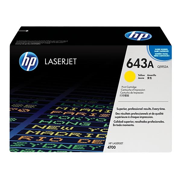 HP 643A cartuccia toner Originale Giallo (Toner Yellow Color 4700 - Pages 10000 - Warranty: 3M)Hp5704327088240Q5952-67901