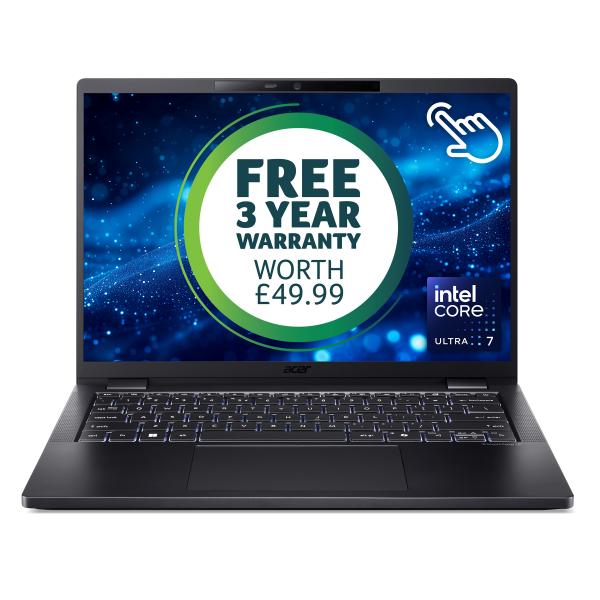 Acer TravelMate P6 P614-73T-TCO Intel Core Ultra 7 155H Computer portatile 35,6 cm [14] Touch screen WUXGA 16 GB LPDDR5x-SDRAM 512 GB SSD Wi-Fi 7 [802.11be] Windows 11 Pro Nero (Acer) - Versione UKAcer4711474315304NX.B5SEK.001
