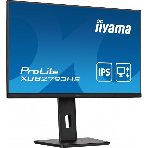 Iiyama ProLite XUB2793HS-B7 Monitor PC 68,6 cm [27] 1920 x 1080 Pixel Full HD LED Nero (iiyama ProLite XUB2793HS-B7 - Monitor a LED - 27 - 1920 x 1080 Full HD [1080p] @ 100 Hz - IPS - 300 cd/m? - 1300:1 - 1 ms - HDMI, DisplayPort - altoparlanti - ner...