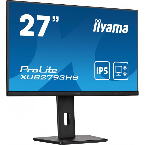 Iiyama ProLite XUB2793HS-B7 Monitor PC 68,6 cm [27] 1920 x 1080 Pixel Full HD LED Nero (iiyama ProLite XUB2793HS-B7 - Monitor a LED - 27 - 1920 x 1080 Full HD [1080p] @ 100 Hz - IPS - 300 cd/m? - 1300:1 - 1 ms - HDMI, DisplayPort - altoparlanti - ner...