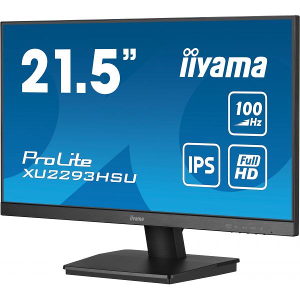 Iiyama ProLite XU2293HSU-B7 Monitor PC 54,6 cm [21.5] 1920 x 1080 Pixel Full HD LED Nero (iiyama PROLITE XU2293HSU-B7 22 inch IPS Monitor, Full HD, 1ms, USB Hubx2, HDMI, DisplayPort, Freesync, 100Hz, Speakers, Black, ACR, Internal PSU, VESA)Iiyama494...