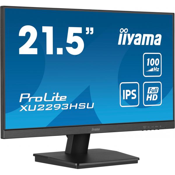 Iiyama ProLite XU2293HSU-B7 Monitor PC 54,6 cm [21.5] 1920 x 1080 Pixel Full HD LED Nero (iiyama PROLITE XU2293HSU-B7 22 inch IPS Monitor, Full HD, 1ms, USB Hubx2, HDMI, DisplayPort, Freesync, 100Hz, Speakers, Black, ACR, Internal PSU, VESA)Iiyama494...