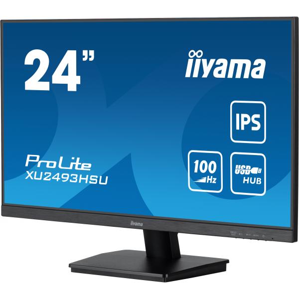 Iiyama ProLite XU2493HSU-B7 Monitor PC 60,5 cm [23.8] 1920 x 1080 Pixel Full HD LED Nero (iiyama ProLite XU2493HSU-B7 - Monitor a LED - 24 [23.8 visualizzabile] - 1920 x 1080 Full HD [1080p] @ 100 Hz - IPS - 300 cd/m? - 1300:1 - 1 ms - HDMI, DisplayP...