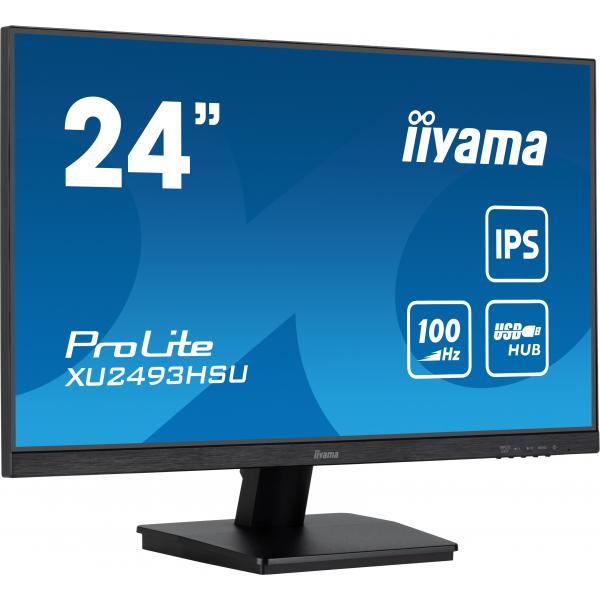 Iiyama ProLite XU2493HSU-B7 Monitor PC 60,5 cm [23.8] 1920 x 1080 Pixel Full HD LED Nero (iiyama ProLite XU2493HSU-B7 - Monitor a LED - 24 [23.8 visualizzabile] - 1920 x 1080 Full HD [1080p] @ 100 Hz - IPS - 300 cd/m? - 1300:1 - 1 ms - HDMI, DisplayP...