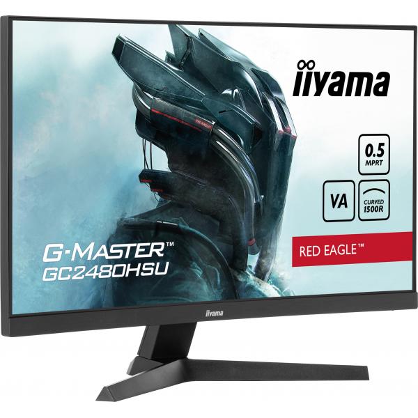 Iiyama G-MASTER GC2480HSU-B1 Monitor PC 61 cm [24] 1920 x 1080 Pixel Full HD LED Nero (iiyama G-Master GC2480HSU-B1 Red Eagle Curved Gaming Monitor, 23.6 Inch,Full HD, 180Hz, 0.5ms, FreeSync, HDMI, Display Port, USB Hub)Iiyama4948570124503GC2480HSU-B1