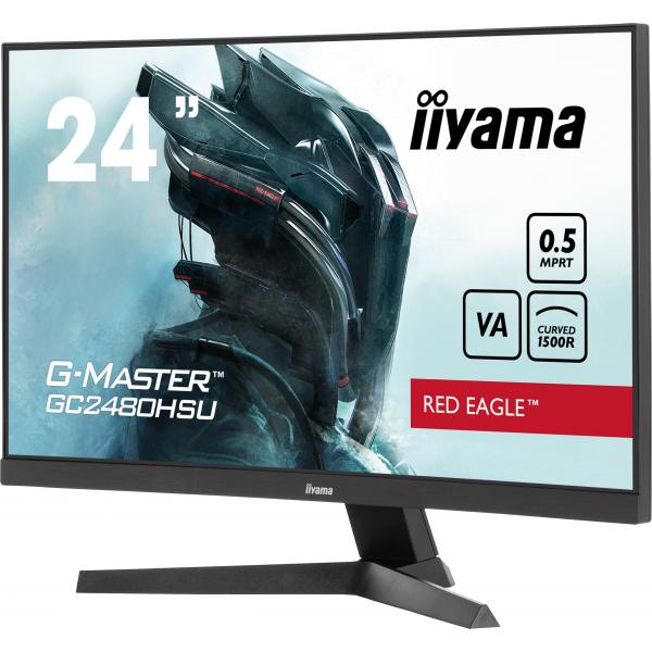 Iiyama G-MASTER GC2480HSU-B1 Monitor PC 61 cm [24] 1920 x 1080 Pixel Full HD LED Nero (iiyama G-Master GC2480HSU-B1 Red Eagle Curved Gaming Monitor, 23.6 Inch,Full HD, 180Hz, 0.5ms, FreeSync, HDMI, Display Port, USB Hub)Iiyama4948570124503GC2480HSU-B1