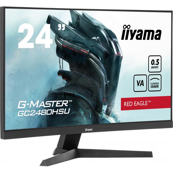 Iiyama G-MASTER GC2480HSU-B1 Monitor PC 61 cm [24] 1920 x 1080 Pixel Full HD LED Nero (iiyama G-Master GC2480HSU-B1 Red Eagle Curved Gaming Monitor, 23.6 Inch,Full HD, 180Hz, 0.5ms, FreeSync, HDMI, Display Port, USB Hub)Iiyama4948570124503GC2480HSU-B1